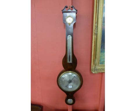 A Victorian rosewood banjo barometer