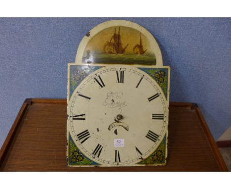 A 19th Century 30-hour longcase clock movement and dial