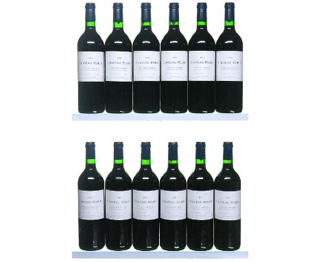 12 bottles Chateau Robin 1995 Cotes de Castillon In original carton This lot is offered in bond (LCB Burton-on-Trent) and is 