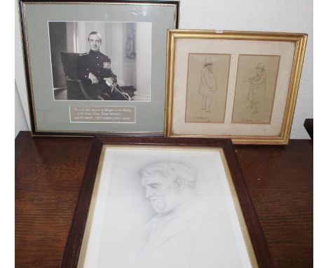 English School, A Pair, Smithfield 1880, pencil, 16cm x 9cm, framed as one;  Portrait of John 7th Duke of Rutland, K.G. G.C.B