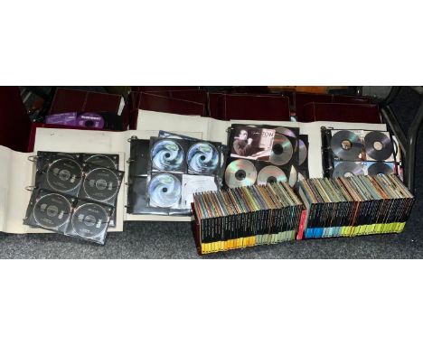 CDs - Classic Composers collections in two stands;  18 lever arch type  folders of classical, opera, easy listening and other