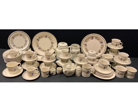 Tableware - a Royal Doulton Harvest Garland dinner and tea service inc dinner and side plates, bowls, teapot, milk jug, tea a