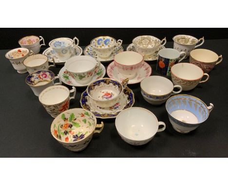Ceramics - a mid 19th century  Grainger Lee &amp; Co Worcester porcelain cup and saucer painted with blue and gilt floral mot