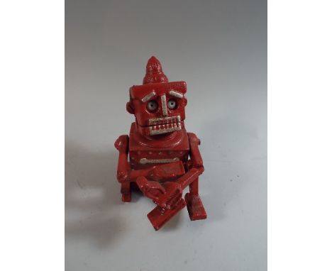 A Reproduction Cast Metal Art Deco Novelty Money Box in The Form of A Robot, 18 cm High, (Plus Vat)