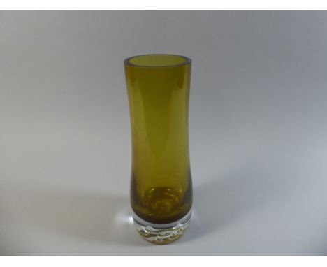 An Amber Glass Vintage Vase, 27 cm High