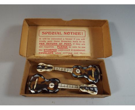 Two Tortoiseshell and Mother of Pearl Miniature Instruments, Each 13 cm Long