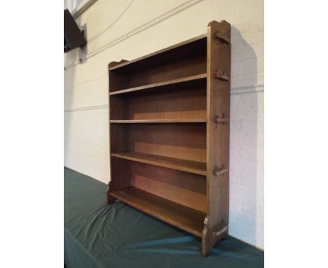 An Edwardian Five Shelf Oak Open Bookcase, 97 cm Wide