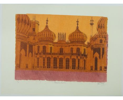 Robert Tavener,
colour screen print, "The Royal Pavilion, Brighton Series," no. 37/50, unframed, s 22" x 30".