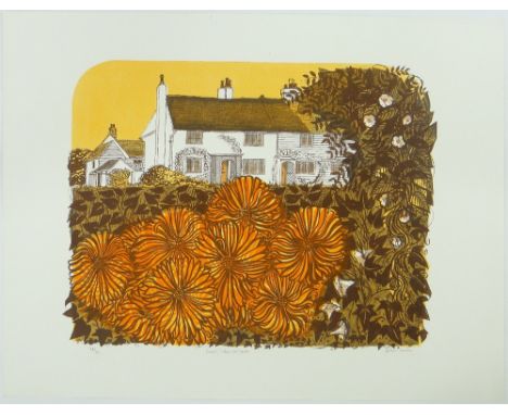 Robert Tavener,
colour screen print, "Country Cottage & Garden," no. 34/50, unframed, s 22" x 30".