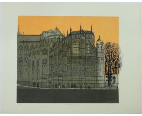 Robert Tavener,
colour screen print, "Westminster Abbey - Henry VII Chapel," no. 51/75, unframed, s 22" x 30".