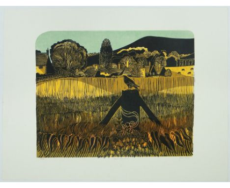 Robert Tavener,
colour screen print, "Glynde, Sussex (No. 2)," no. 18/75, unframed, s 22" x 30".