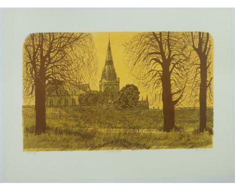 Robert Tavener,
colour screen print, "Chichester Cathedral," artist's proof, unframed, s 22" x 30".