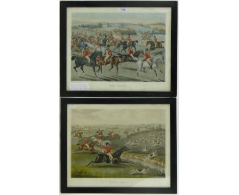 Charles Hunt,
set of 4 19th century colour aquatints, hunting scenes published by W Soffe of London 1838, 13" x 17.5", framed