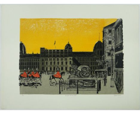 Robert Tavener,
colour screen print, "Horse Guards & Cadiz Canon," no. 42/75, unframed, s 22" x 30".