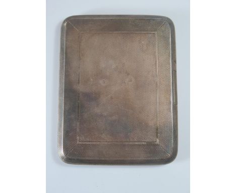 A George V Silver Cigarette Case with engine turned decoration, engraved inside VICEROY OF INDIA LINTHOUSE, GLASGOW. FEBRUARY