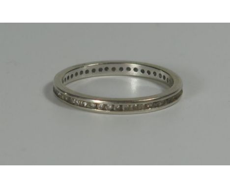 A 9ct White Gold and Diamond Eternity Ring, 1mm diamonds, size R.5, 2.4g 