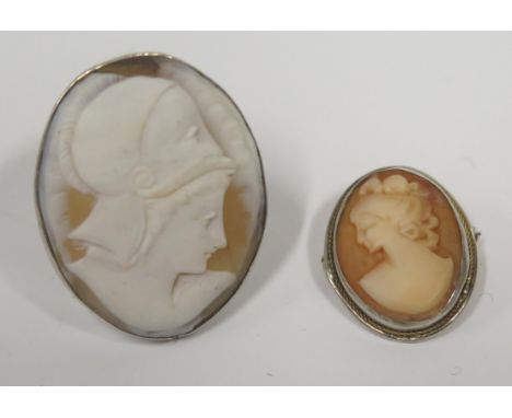 A Shell Cameo Ring and brooch 