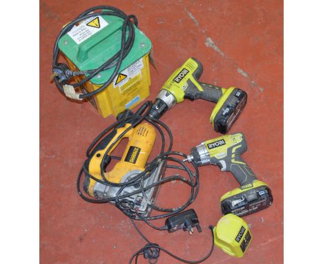 POLICE > Ryobi and Dewalt drill   [NO RESERVE] [VAT ON HAMMER PRICE]   