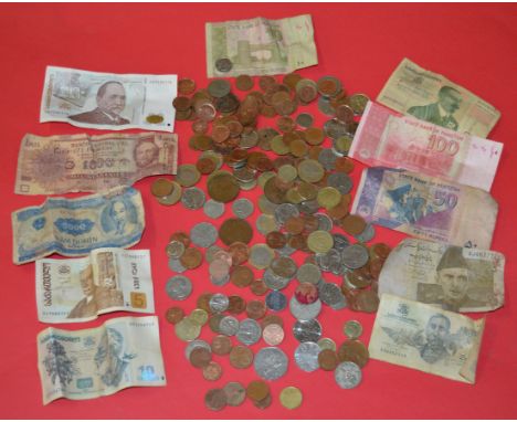 POLICE > Mixed lot of various foreign coins and banknotes. [NO RESERVE] [VAT ON HAMMER PRICE]