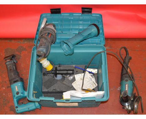 POLICE > MAKITA toolboxed containing several MAKITA 110v power tools. [NO RESERVE] [VAT ON HAMMER PRICE]
