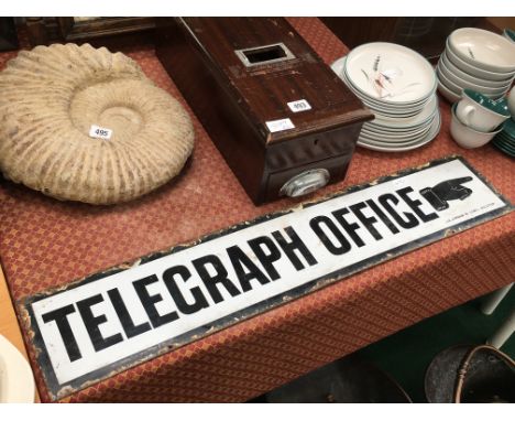 A early 20th century enamel advertising sign: Telegraph Office, J.A Jordan and sons, Bilston.