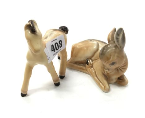 A mid-20th century Poole Pottery model of a Horse together with a model of a Seated Deer by Marjorie Drawbell.