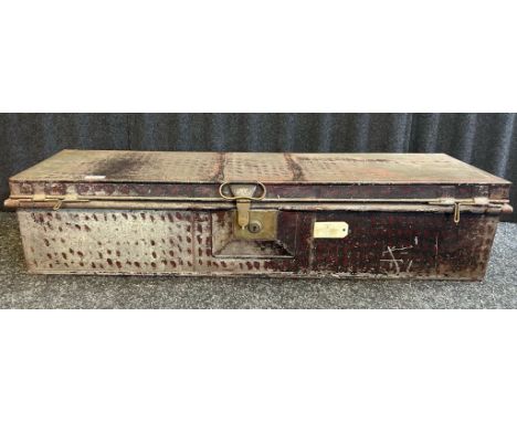 Military metal trunk with a few items of dress ware -The Property of Archibald Stirling of Keir [originally auctioned in May 