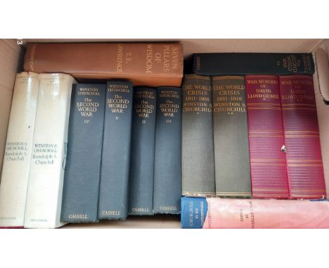 Collection of 10 Winston Churchill books to include The Second World War vols l to 4, also contains War Memoirs Of David Lord