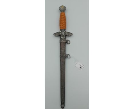 German WWII l Luftwaffe Dagger Marked W.K.C Solingen with pumpkin grip handle.[43cm]