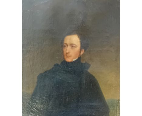 Attribute to William Yellowlees (1796–1857)Portrait David Howell of Trebursye co CornwallOil on canvasInscribed to label to r