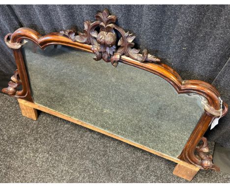 Mahogany Victorian framed mirror for a chiffonier 