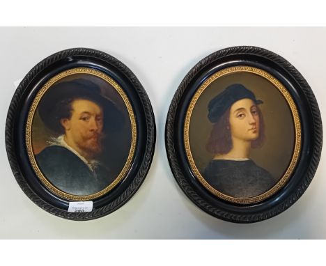 Two old master artist portraitsRuben & RaphaelOil on oval ebonised framehandwritten label verso[20x16.5cm]
