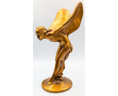 After Charles Robinson Sykes Spirit of Ecstasy wooden sculpture Height - 30cm