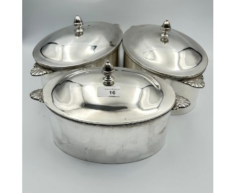 Three silver plated oval serving tureens, Mappin &amp; Webb Prince's Plate