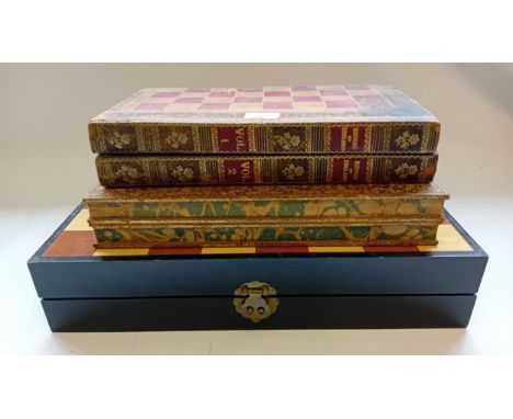 Two sets of vintage backgammon and a carved chess set 