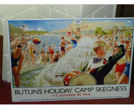 Enamel sign Butlins holiday camp, Skegness