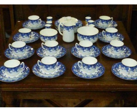 Forty-eight pieces of Royal Worcester blue and white teaware