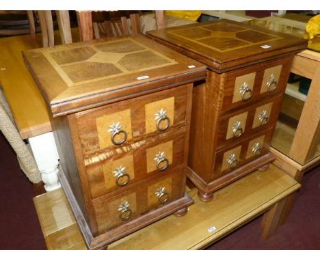 Pair Barker and Stonehouse Flagstone three drawer pedestal chests