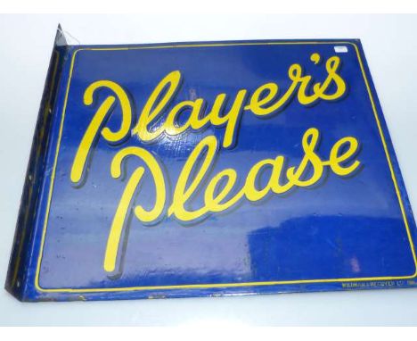 Player Please vintage enamel sign