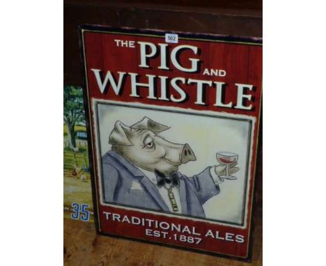 Enamel sign, The Pig and Whistle