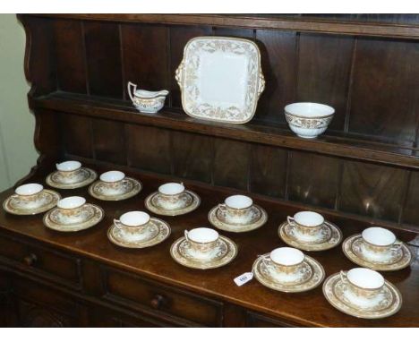 Thirty-nine piece Wedgwood white and gilt tea service