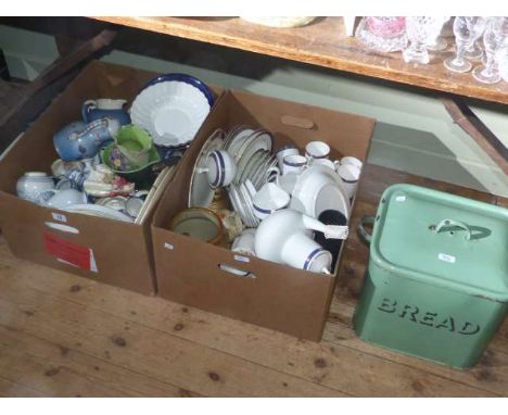 Wedgwood 'Marina' tea and dinner wares, enamel bread bin and collection of various china