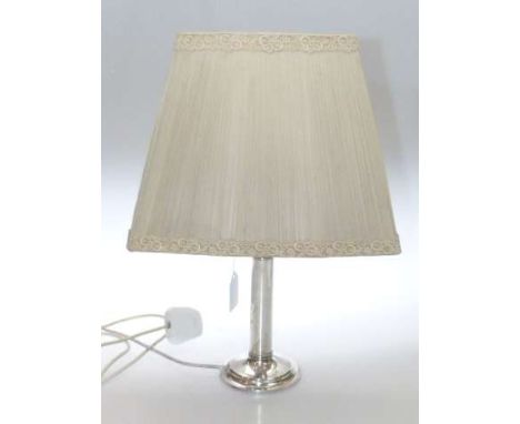 Silver column table lamp