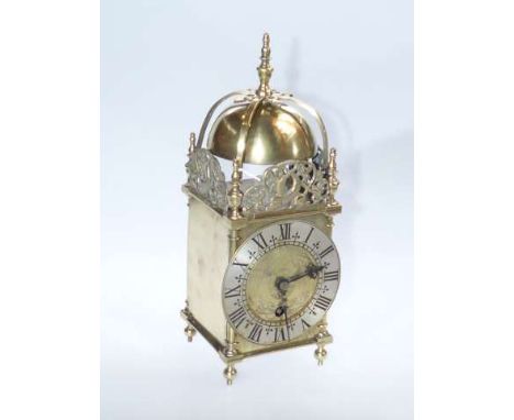 17th Century style brass lantern clock with Roman chapter