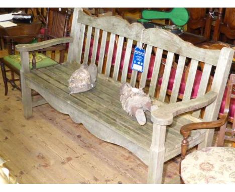 Bridgman weathered hardwood garden bench