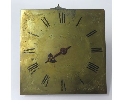 A Georgian brass 30 hour longcase clock dial , signed William Avenell, Farnham.