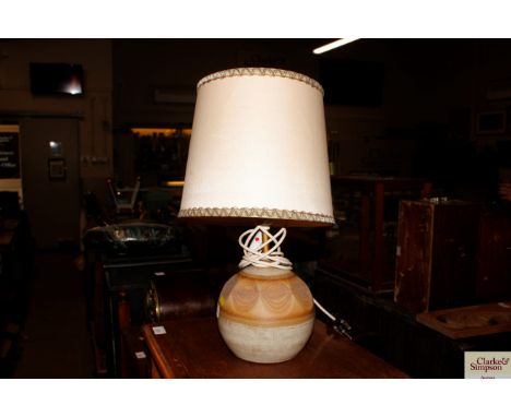A Studio pottery table lamp