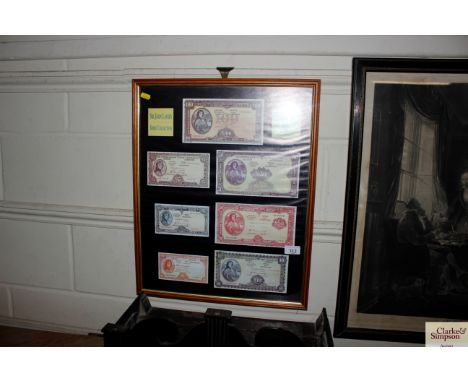 A framed and glazed "Sir John Lavery Irish Collection" of bank note prints