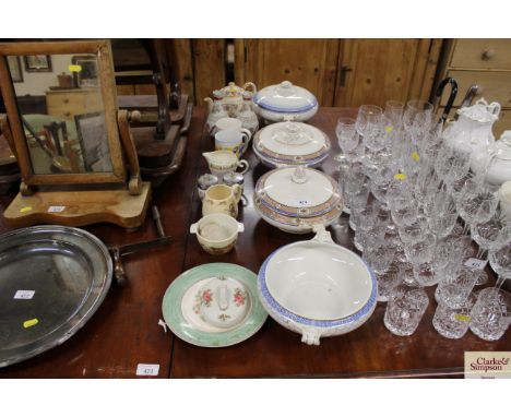 A quantity of various sundry china to include a Bunnykins tankard; a pair of Royal Worcester egg coddlers, tureens - one lack