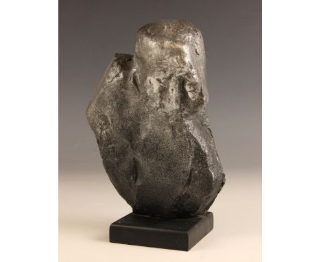 John W. Mills (1933-2023),Bust, Michelangelo,Patinated composite clay on ebonised base,21cm high overall